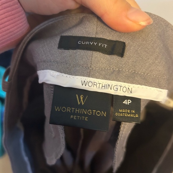 Worthington Gray Curvy Fit Wide Leg Trousers - Picture 3 of 5